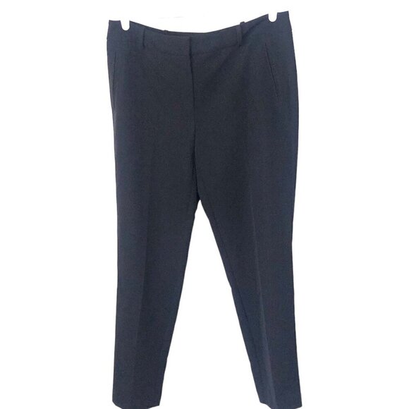 Adrianna Papell Pants Straight Leg Mid Rise Black Career Trouser Womens Size 12 - Picture 1 of 10